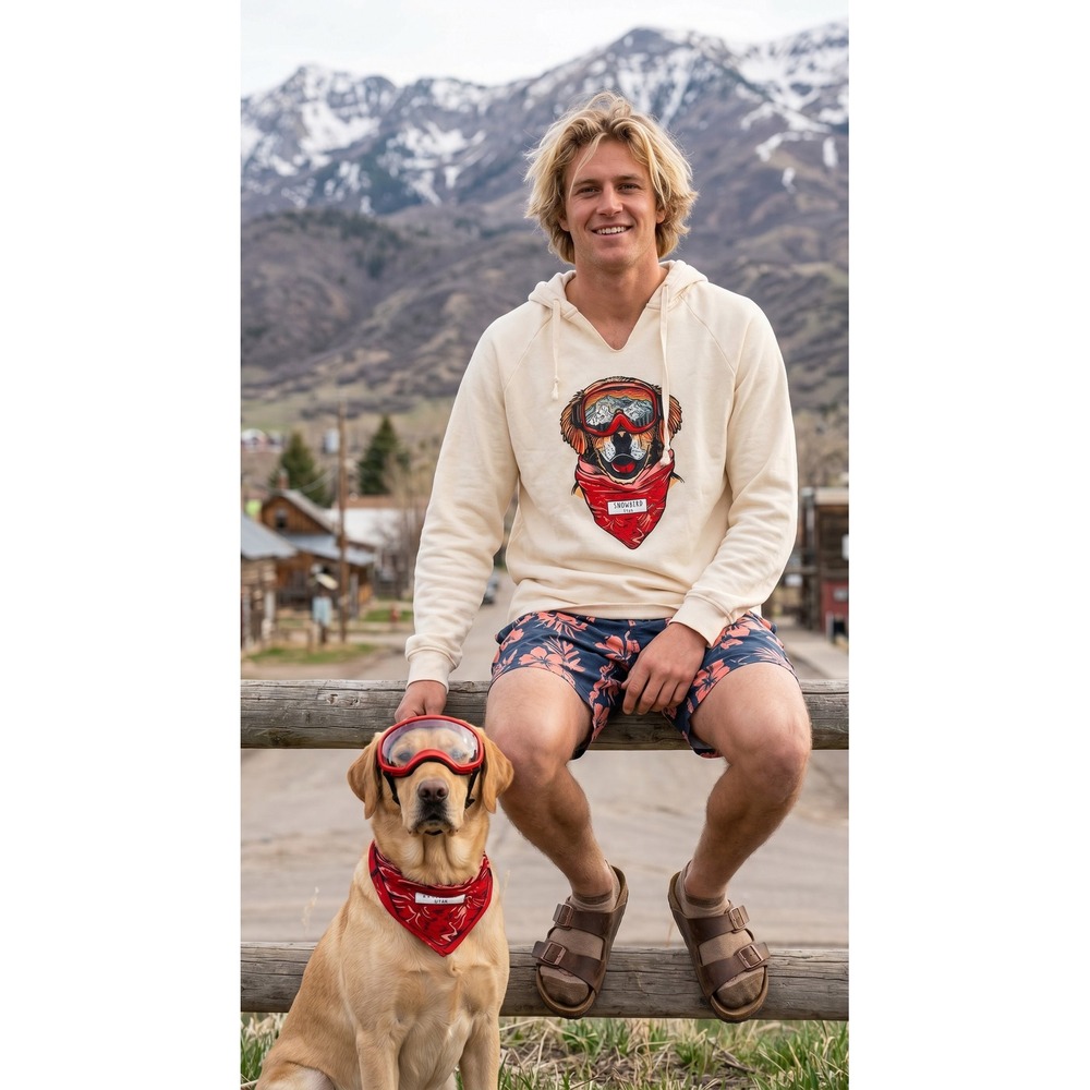 Wild Tribute Mens Avalanche Rescue Hoodie M Gorpcore Dog Lover Mt Rescue